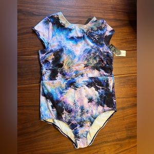 Torrid 2x stormy waters one piece cap sleeve swimsuit